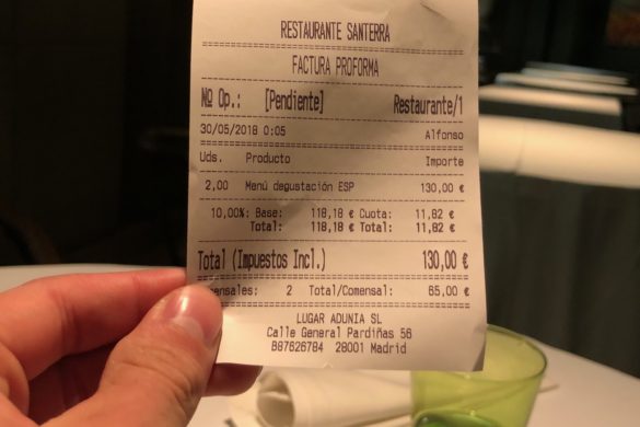 Ticket Cuenta Restaurante Santerra