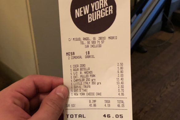 Ticket Cuenta New York Burger