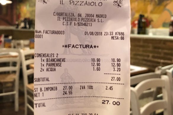 Ticket Cuenta Pizzaiolo