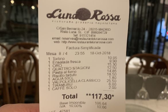 Ticket Cuenta Luna Rossa