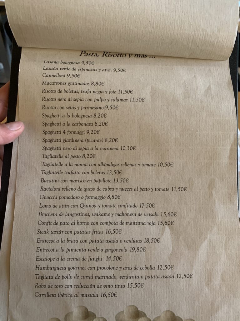 Carta Restaurante Stromboli